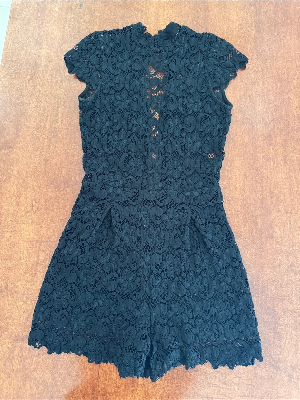 Nightcap Black Crochet Lace Romper